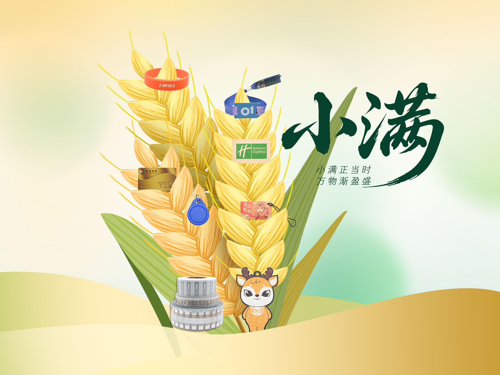 卡立方集團RFID標簽智能卡中料硅膠腕帶，小滿時節(jié)伴萬物向豐而行